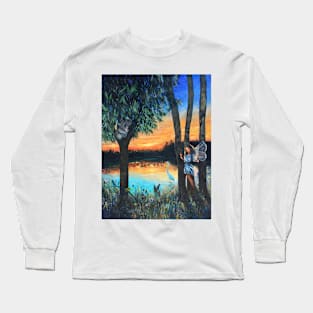 A wetland Faery's Secret Sunset Long Sleeve T-Shirt